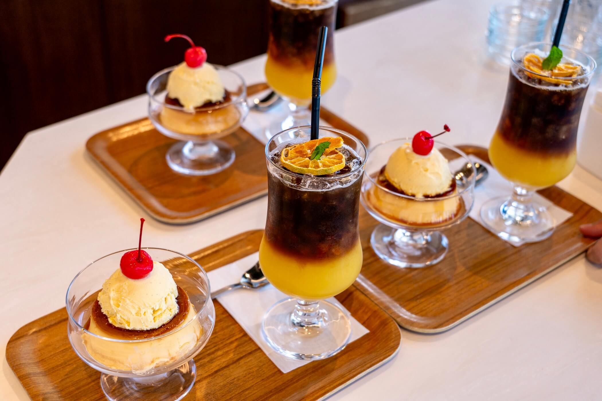 オレンジエスプレッソとプリン